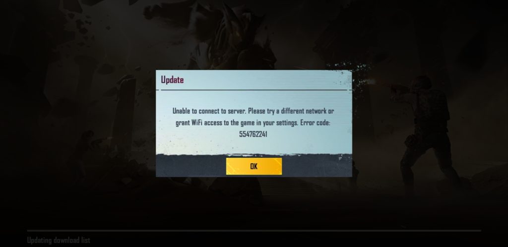 PUBG KR Unable to connect to server