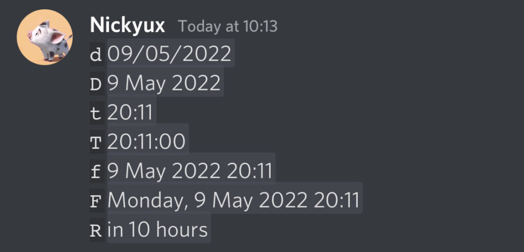 how to use Discord Timestamps