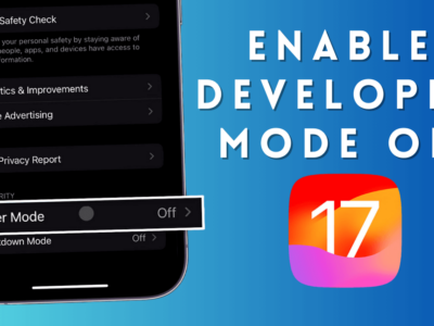 enable developer mode in iPhone